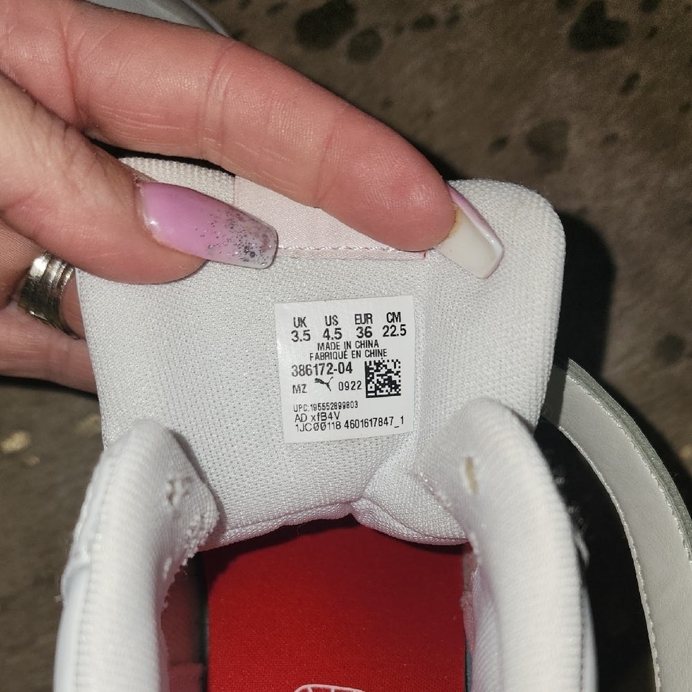 Puma Kids High-Top Sneakers - White and Red - Picture 7 of 9